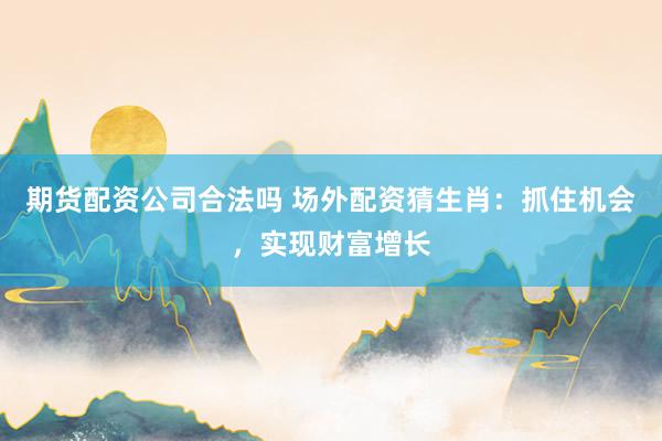 期货配资公司合法吗 场外配资猜生肖：抓住机会，实现财富增长